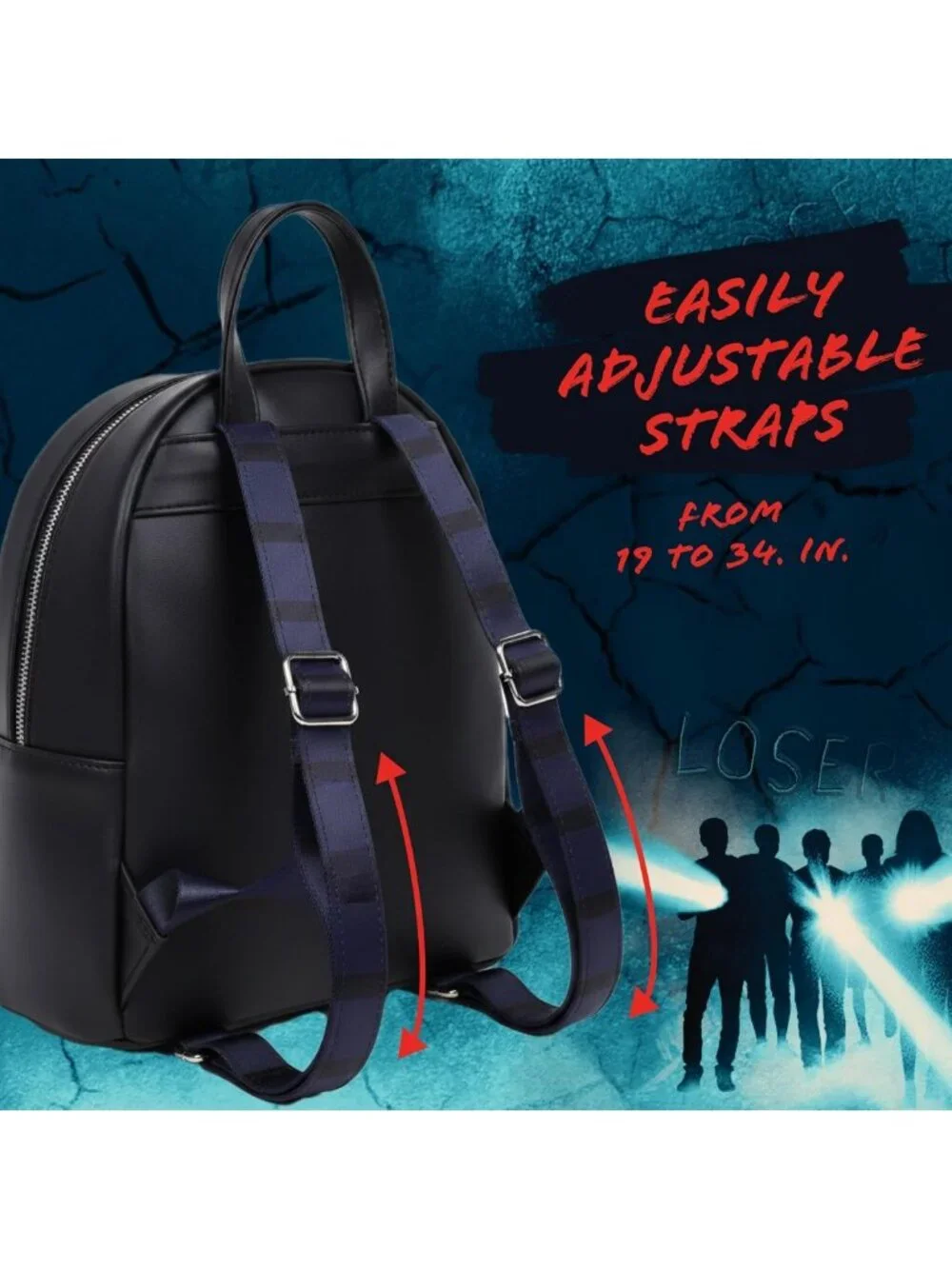 Mini Black Pennywise Backpack - 11 Inch, Perfect for Halloween & Everyday Use